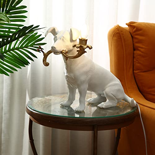 Dog Table Lamp Resin Animal Bedside Light - Cute Puppy Night Light
