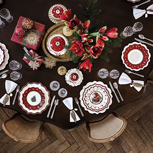 Villeroy & Boch Toy's Delight Christmas Dinner Plate Red 11.5in - Festive Porcelain