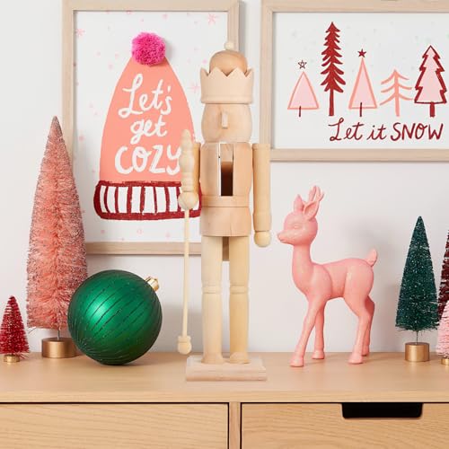 Ciieeo Light Yellow 4/38.00x10.00x8.50CM Unpainted Wooden Nutcracker DIY Kit