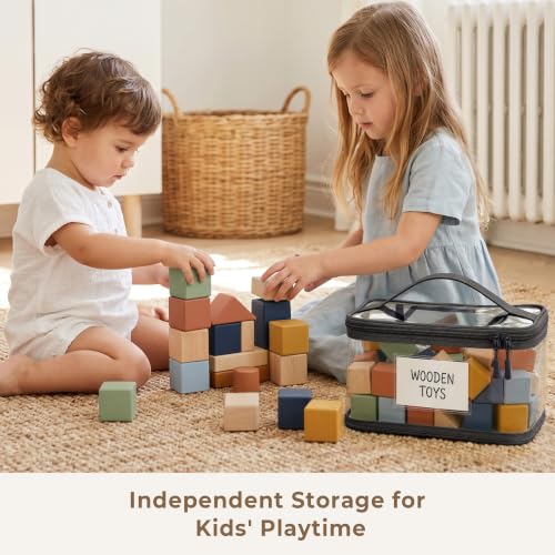 Large Black Waterproof Toy Storage Bags 8 Pack - Kids Room Organizer with Zipper