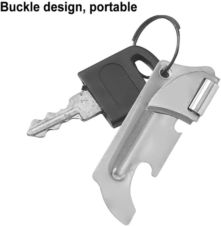 Stainless Steel Military Style Can Opener Keychain, Portable Can Opener for Kitchen, Travel, Camping, Survival