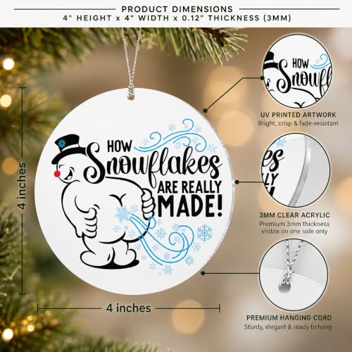 Funny Snowman Christmas Ornament 2026 - Cheeky Holiday Decor by NELXI