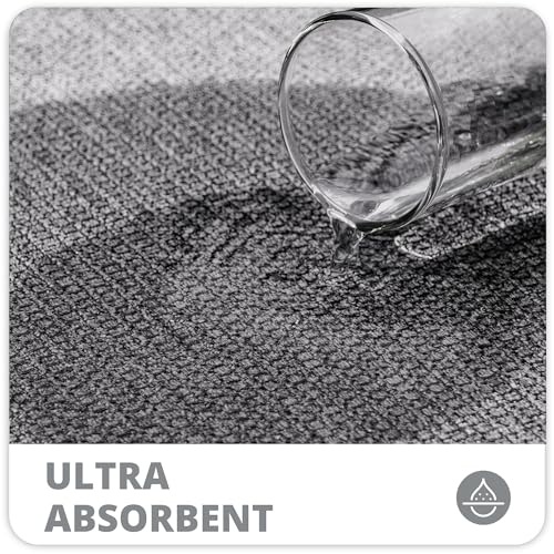 Bosap Ultra Thin Rubber Bath Mat 2x3 ft - Non Slip Quick Dry Absorbent Bathroom Rug Grey