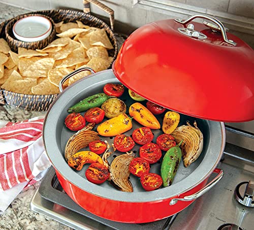Full Size Nordic Ware Stovetop Kettle Smoker - Red, Indoor Outdoor Cooking