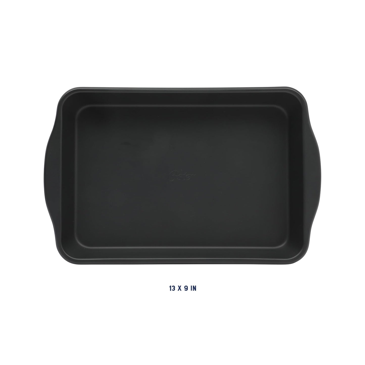 Oster Teston 13 x 9 Inch Rectangular Baking Pan, Nonstick Carbon Steel Cake Pan, Matte Black, PFAS-Free, Oven-Safe, Easy Clean Bakeware