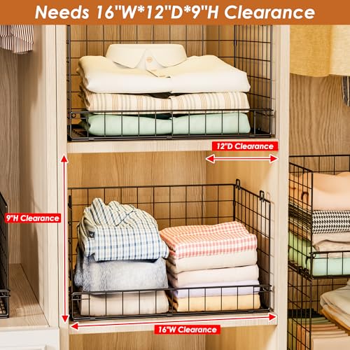 Black 8-Tier Stackable Closet Organizer Shelves Foldable Storage Bins