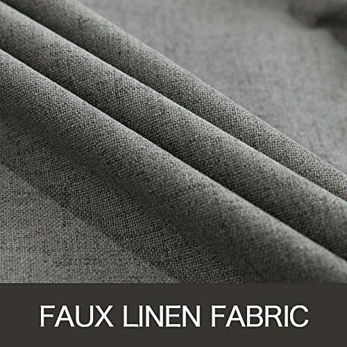 MIULEE Blackout Curtains - 100% Thermal Insulated Dark Grey Drapes | Luxury Linen Texture, 52x45 Inch (2 Panels)