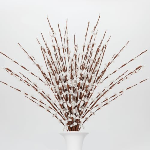 White Artificial Jasmine Flowers 12pcs, 21.6" Faux Branches for Home & Party Decor