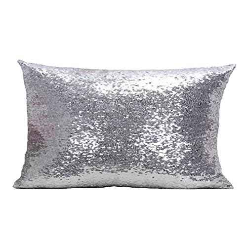 12X20 in Glitter Sequin Throw Pillow Cover Sham Case Cushion Covers Pattern Zipper Pillowslip Pillowcase for Bed Room Sofa Couch Chair Back Seat