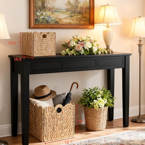 Natural Wicker Storage Baskets Set - Light Beige 12x12 Inches 4-Pack
