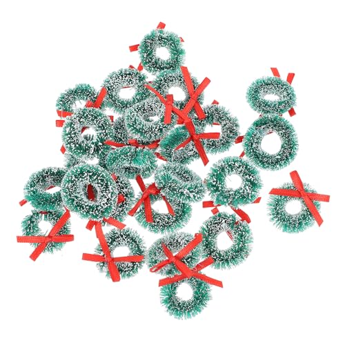 Mini Christmas Wreaths 24pcs Artificial Holiday Decor for Dollhouses & Ornaments