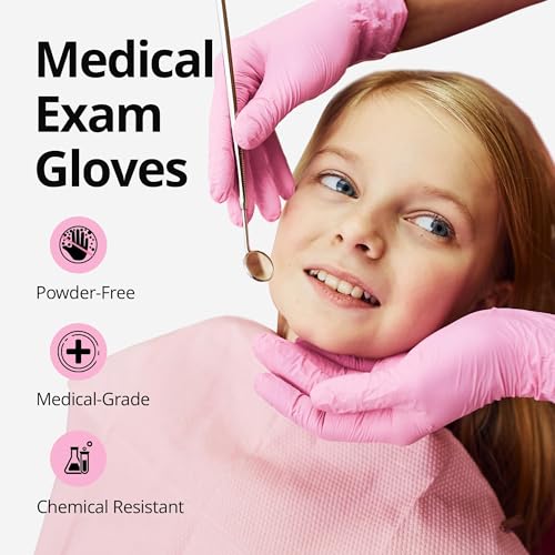 SwiftGrip Pink Nitrile Disposable Gloves Small 3-Mil Case of 1000 - Latex-Free, Food Safe
