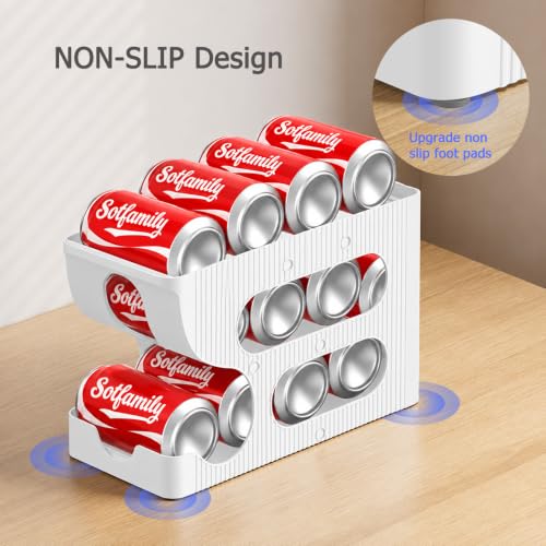 4 Pack Soda Can Organizer for Pantry & Fridge - Holds 48 Cans, FIFO Design