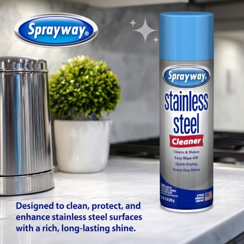 Stainless Steel Cleaner Aerosol Spray - Water-Based, 15oz, Pack of 6 - Fingerprint Resistant & Polish