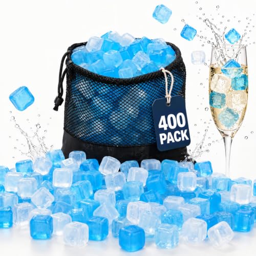 Bule 400 Reusable Ice Cubes - Refreezable Plastic Ice Cubes for Drinks - Blue Variation