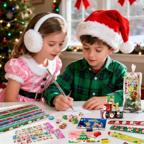 Christmas Party Favor Set for Kids - 24 Pack Holiday Stationery & Toys