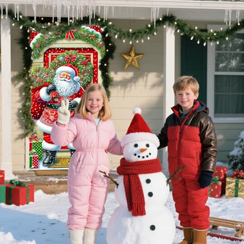 Nuxovilar Santa Rabbit Christmas Door Cover 35x71 in CW00231 Polyester