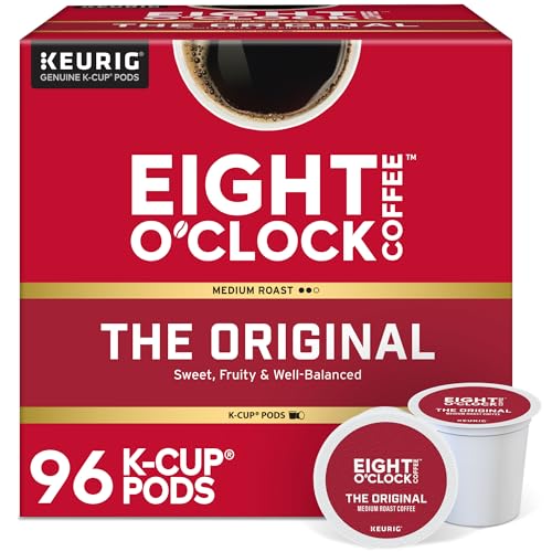 Eight O'Clock Coffee Original Medium Roast K-Cup Pods Pack of 4 - 96 Count