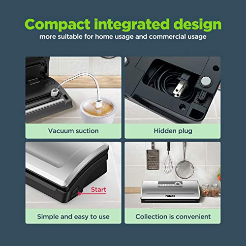 Potane Precision Vacuum Sealer Machine - Silver 8-in-1 Food Preservation
