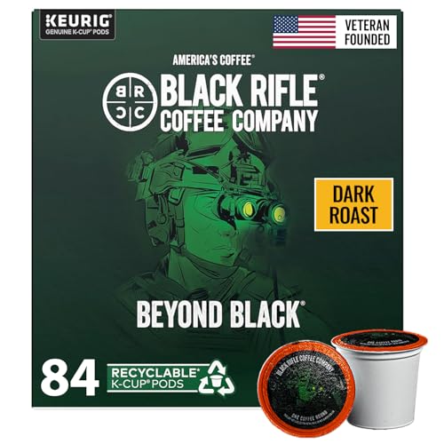 Dark Roast Coffee Pods - Beyond Black, 84 Count, Arabica, Bold, Smoky, Compatible with K-Cup