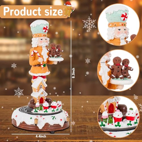 Innodept12 Gingerbread Nutcracker Collection – Animated LED Train Scene Vintage Figurines