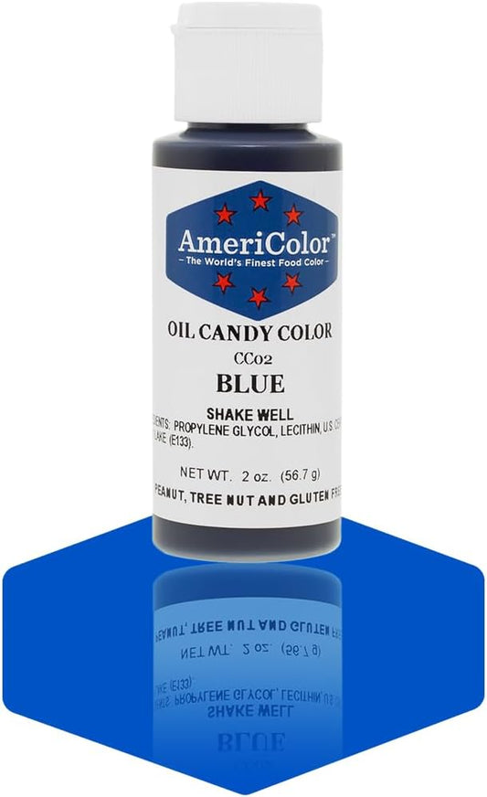 Americolor Candy Oil - Blue 2 Ounce Food Coloring for Baking and Confectionery