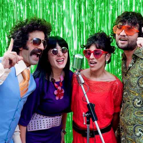 6 Pack St. Patrick's Day Green Foil Fringe Party Backdrop Curtains, 1 x 2m/39.3 x 78.7in Metallic Tinsel Curtains, Streamers Party Decoration Photo Background for St Patrick¡¯s Day Birthday Carnival