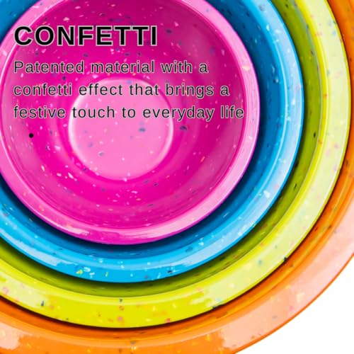 Confetti Melamine Nesting Mixing Bowls Set - Colorful Vibrant - Fesitive Color