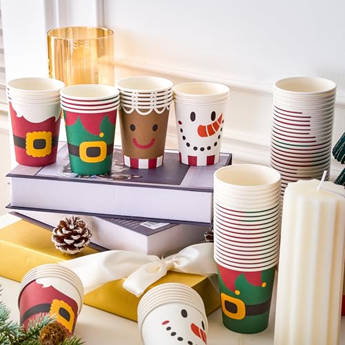 Cute JOYIN 100PCS 9oz Christmas Disposable Paper Cups - Holiday Party Drinkware