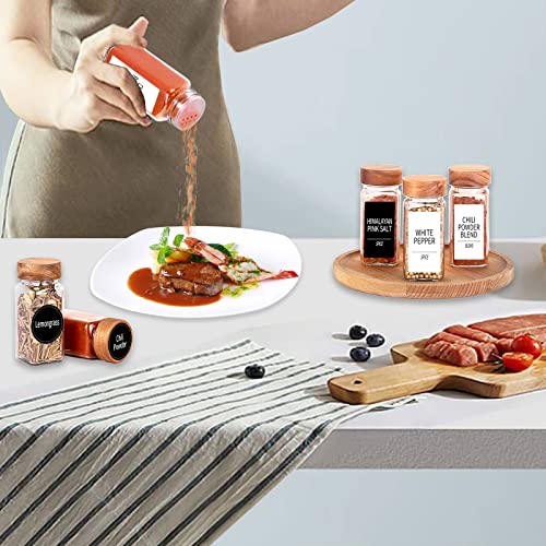 36 Pack Glass Spice Jars with Labels & Wooden Lids - Kitchen Organizer