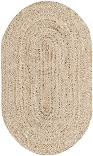 Safavieh 4x6 Oval Cape Cod Collection Natural Brown Handmade Jute Area Rug