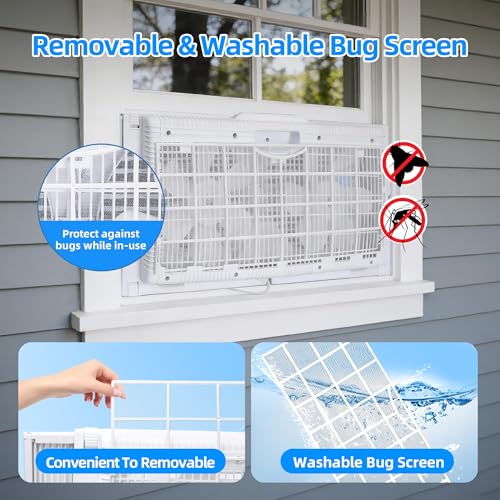 Beyond Breeze 9-Inch Window Fan with Reversible Airflow, Timer & Remote Control - Includes Bug Screen