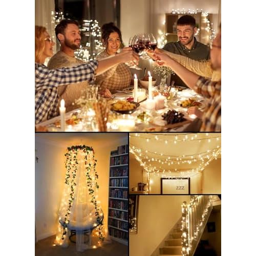 Battery Operated Christmas String Lights, 8ft 20 LED Mini Lights with Timer, Christmas Tree Lights for Indoor Outdoor Bedroom Wedding Party Holiday Xmas Decoration£¬Warm White