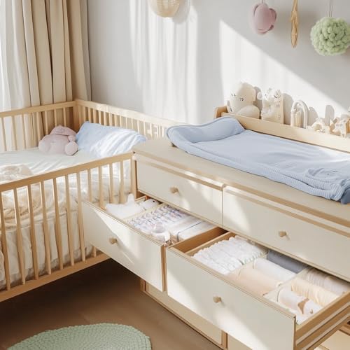 Criusia Beige 21-Pack Drawer Organizer Set for Clothes & Baby Items