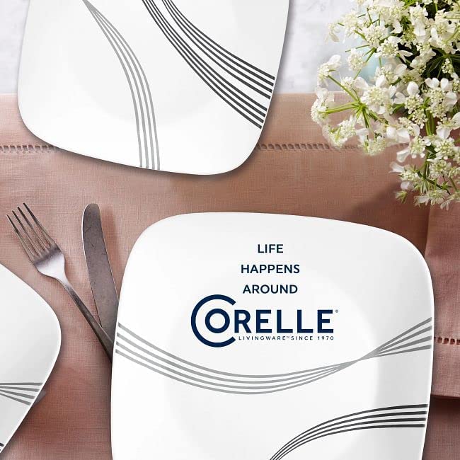 Corelle Urban Arc 16-Piece Dinnerware Set Service for 4 White Gray