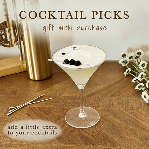MORA PURE Martini Glasses, Set of 4-7oz - Handblown Premium Crystal
