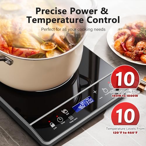 Portable Induction Cooktop 1800W with Touch Control & Timer