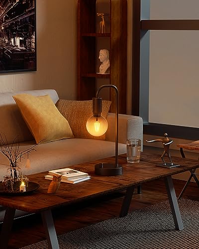 Non-USB Black 2-Pack Industrial Dimmable Table Lamps with Gradient LED Bulbs