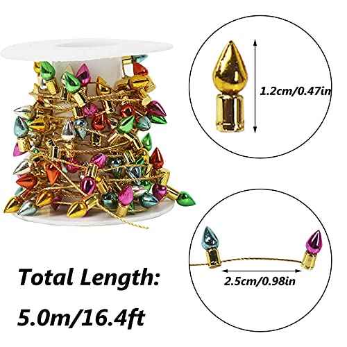 Orgrimmar Fake Light String Christmas Decoration Doll House Miniature Furniture Accessories String Lights (5m/197inch)