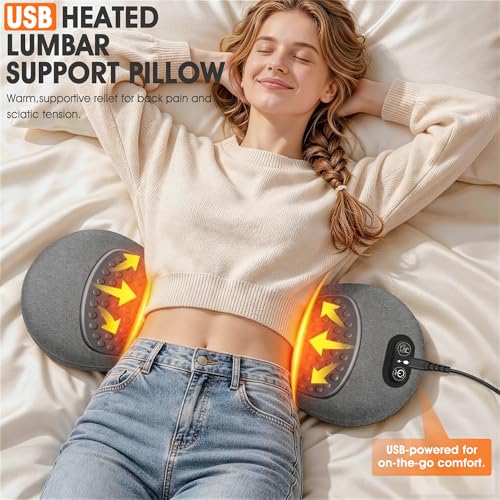 WaveHaven 3-in-1 Electric Lumbar Support Pillow with Heat & Massager (Plug-in)