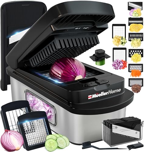 8 Blade Stainless Steel Vegetable Chopper - Pro-Series 10-in-1 Kitchen Gadget