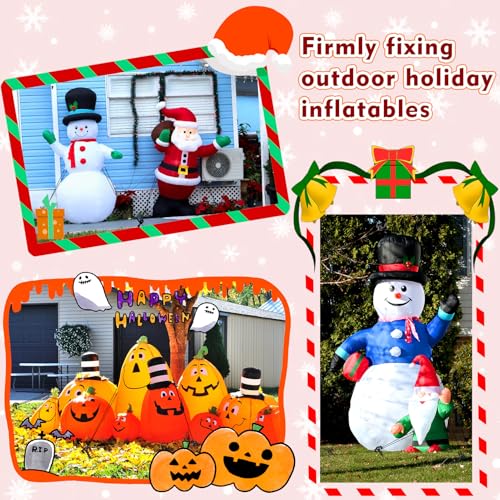 Fabulas 16 Pcs Black Inflatable Stakes - 7.7 Inch Tent & Holiday Yard Anchors