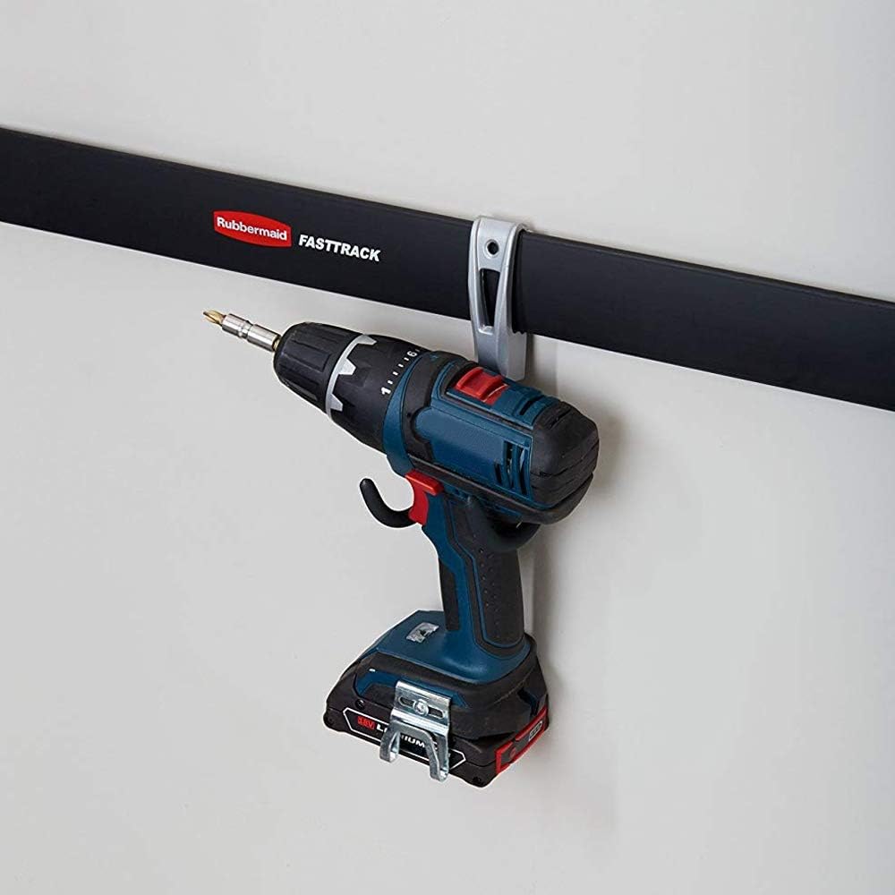 Rubbermaid Universal Garage Hook Organizers - Durable Metallic Design | 2-Pack for Efficient Storage