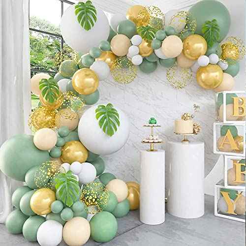 CANREVEL Sage Green Balloons - 50pcs 12 Inch Olive Green Latex Balloons for Birthday Party Baby Shower Wedding Christmas Holiday Balloon Jungle Decorations