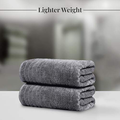 Tens Towels 2-Piece Extra Large Bath Sheets 35x70 Inches Dark Grey