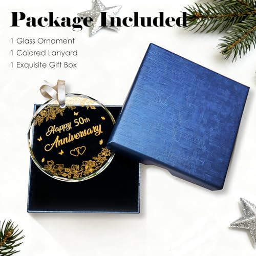 AVQOHE 50th Anniversary Wedding Ornament - 50th Gift for Couple - 50th Variation