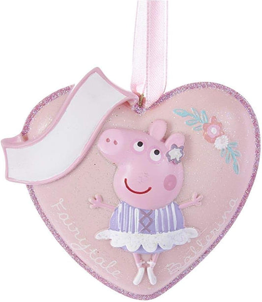 Peppa Pig Ballerina Heart Ornament - Kurt Adler Fairytale Collection