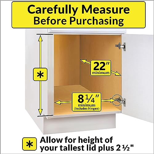 Pull Out Pot and Pan Lid Organizer Under Cabinet - 7.25W x 21D - Chrome - Variation of THIS listing 7.25W x 21D x 9H inches