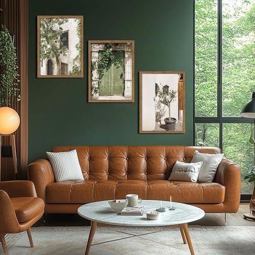 Olive Green Italy Wall Art - Framed Vintage City Landscape Canvas, 24x16