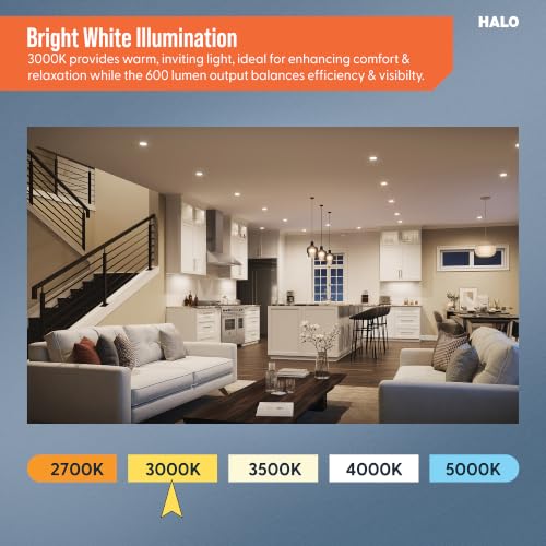 6 Pack LED Recessed Can Light Trim - 3000K Dimmable 600lm for 6 Inch Housings